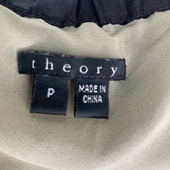 THEORY Feora Floret 100% Silk Off Shoulder Dress Sz P/TP - Picture 5 of 7